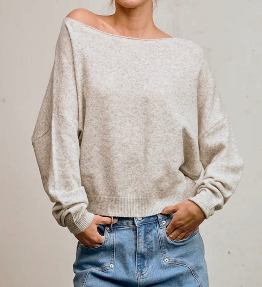 Off-Shoulder Lightweight Sweater