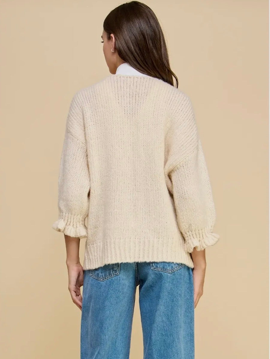 Front Tie Knit Cardigan