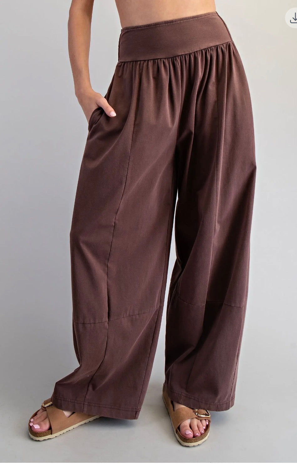 Mineral Washed Wide Leg Pants
