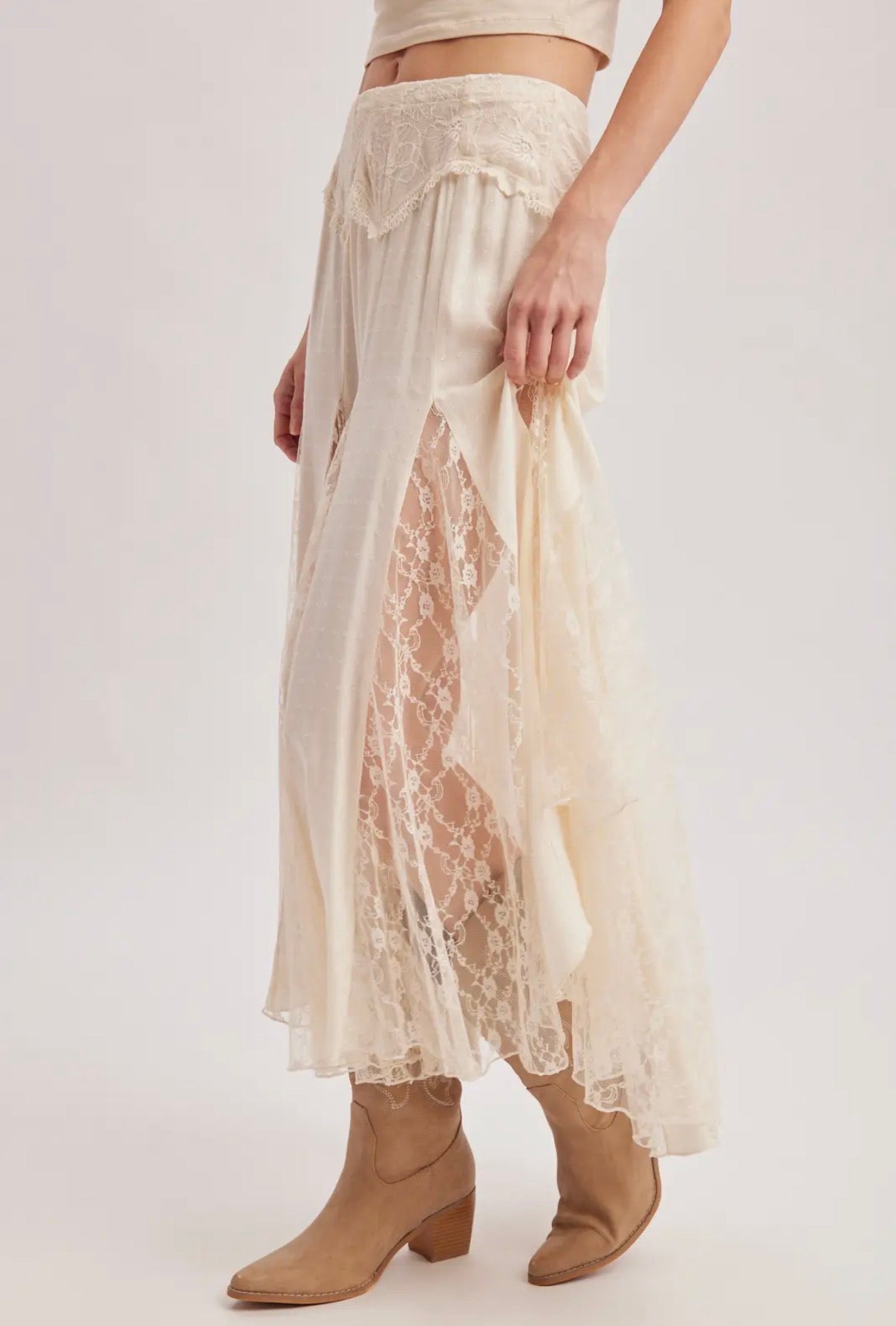 Flowy Lace Maxi Skirt