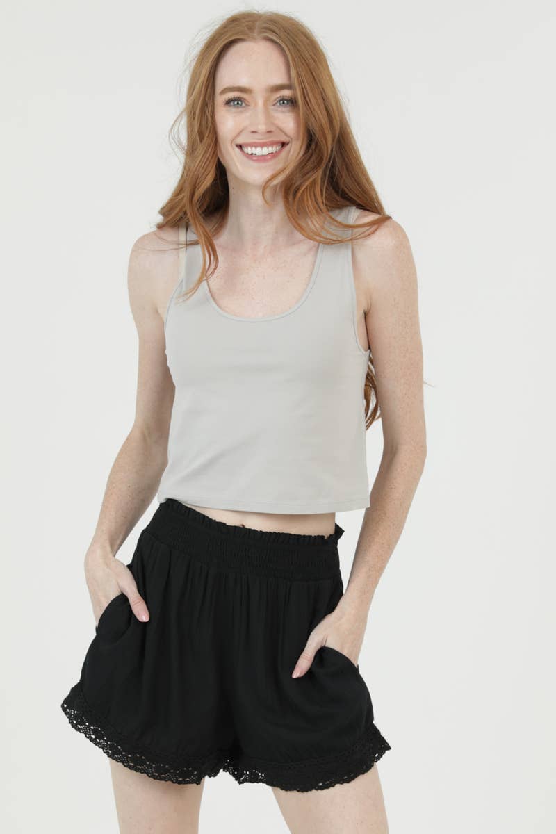 ASIS CROCHET TRIM SHORTS