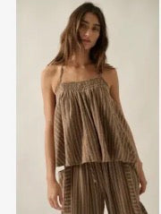 Striped Brown Halter Top