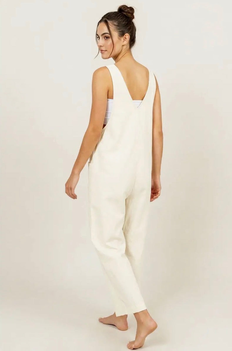 Relaxed Cream Jumpsuit