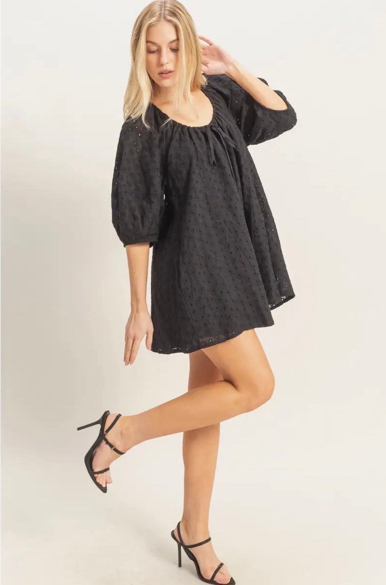 Black Eyelet Romper