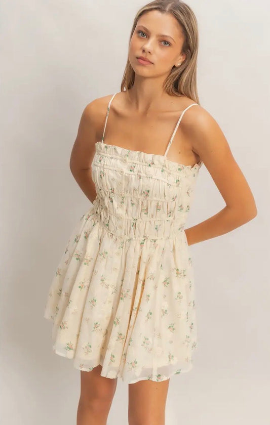 Floral Button Front Mini Dress