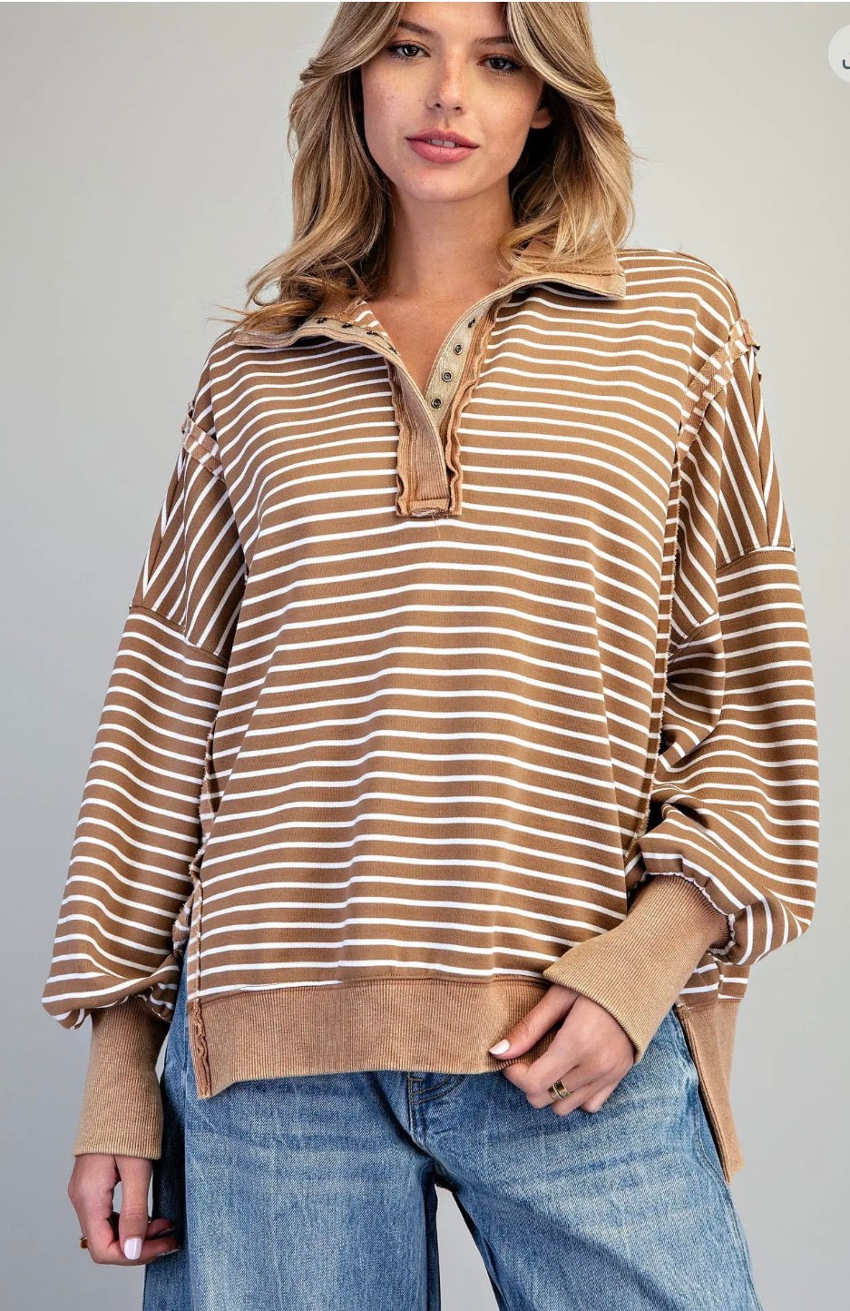 Striped Snow Washed Pullover