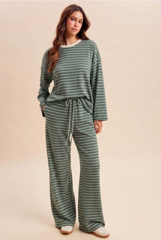 Brushed Striped Green Set