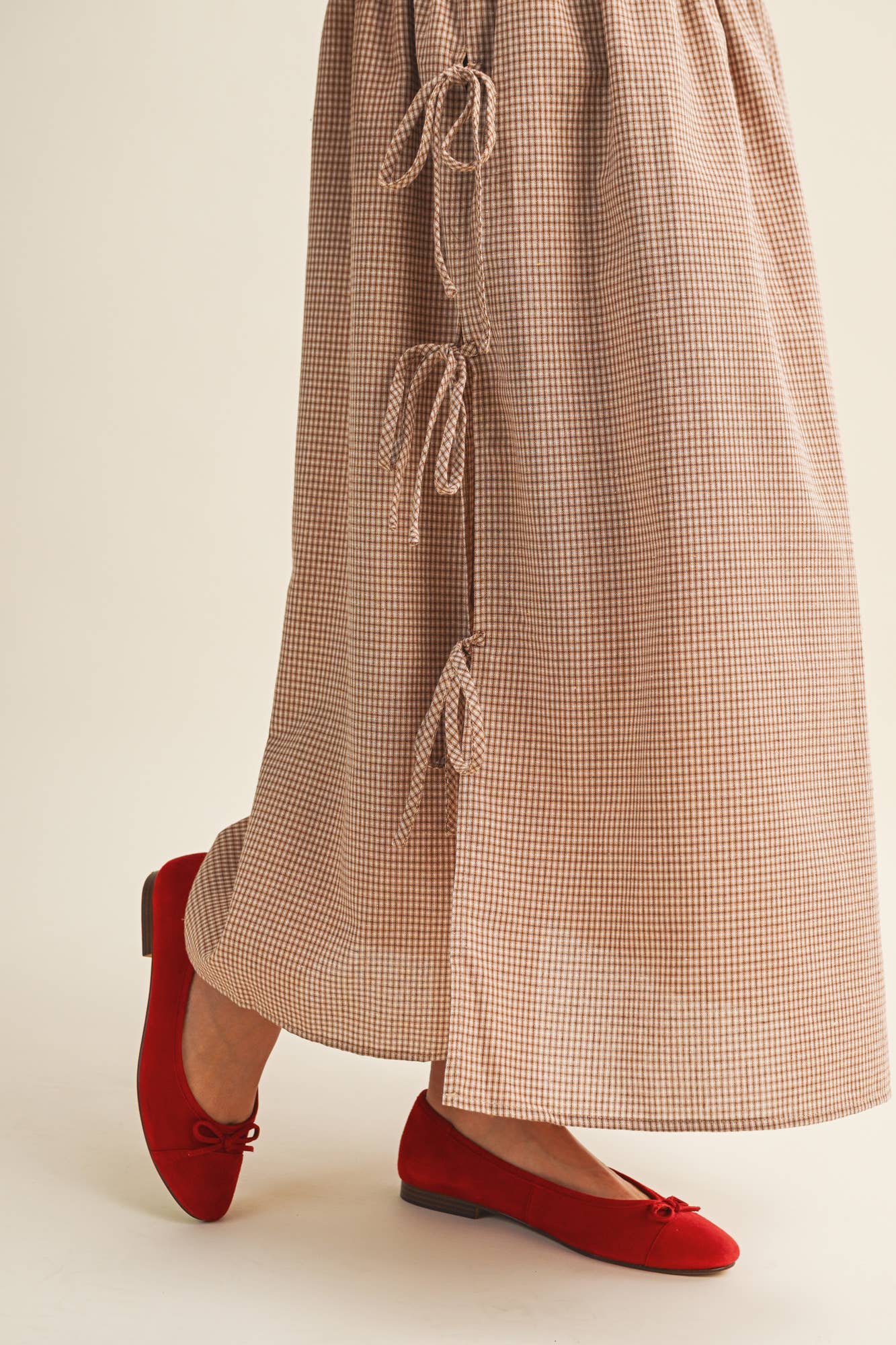 Shirred Waist Adjustable Side-Tie Skirt