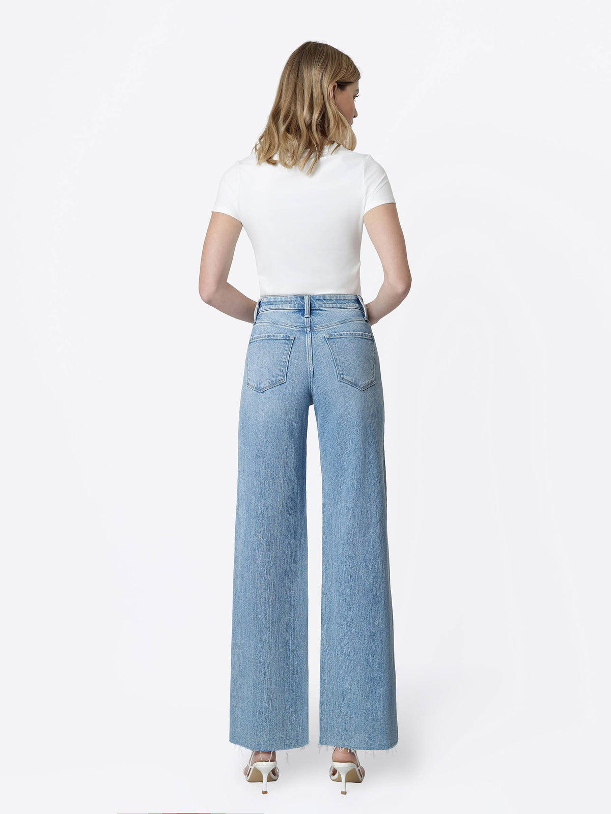 HADLEY CLEAN CUT RAW HEM WIDE JEANS