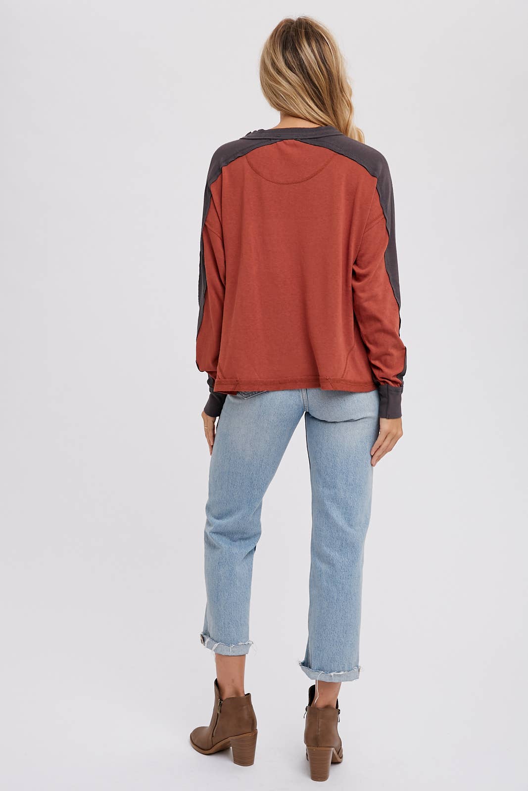 DOLMAN SLEEVED CONTRAST TOP