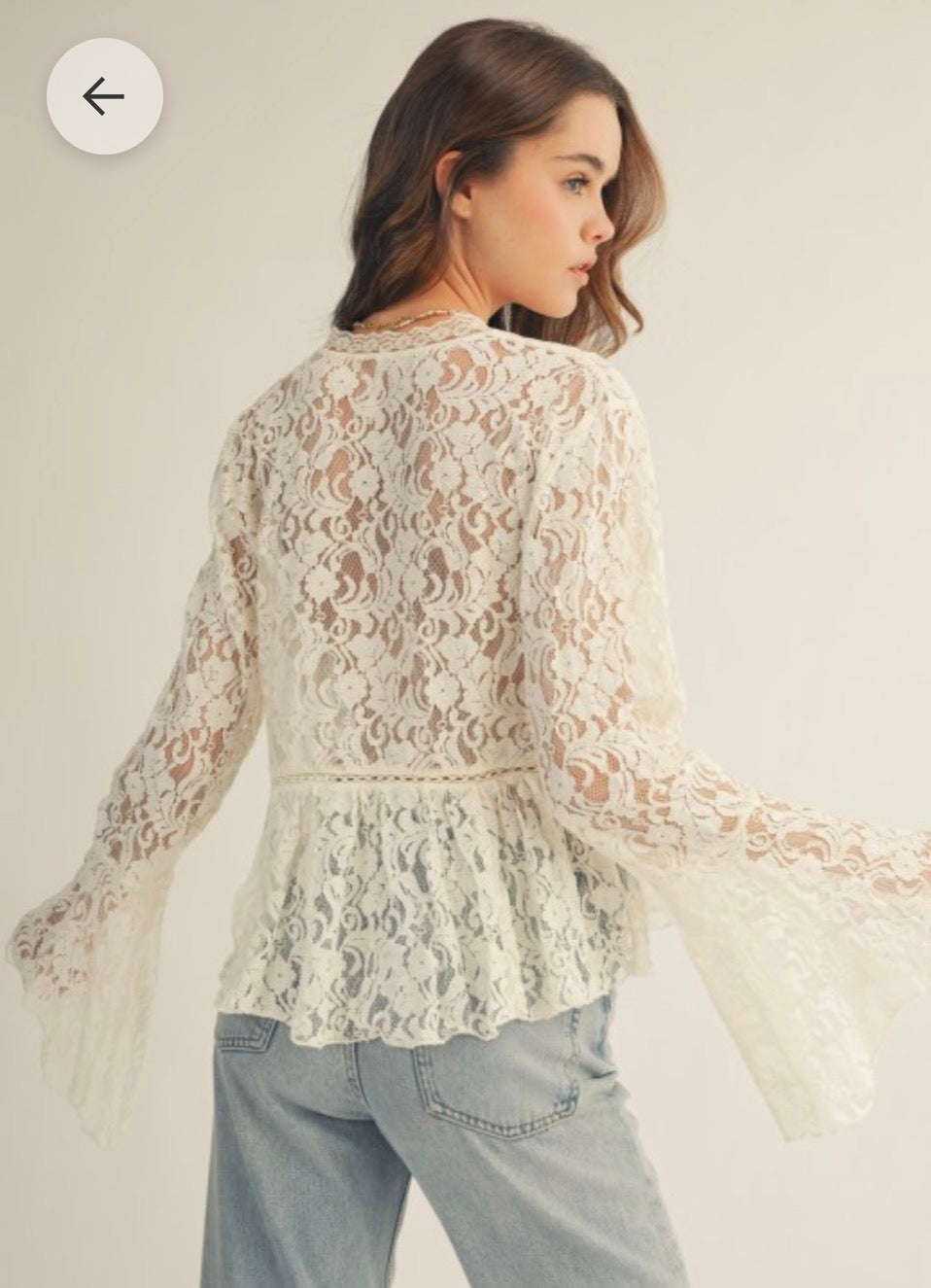 Romantic Floral Lace Button Up Blouse