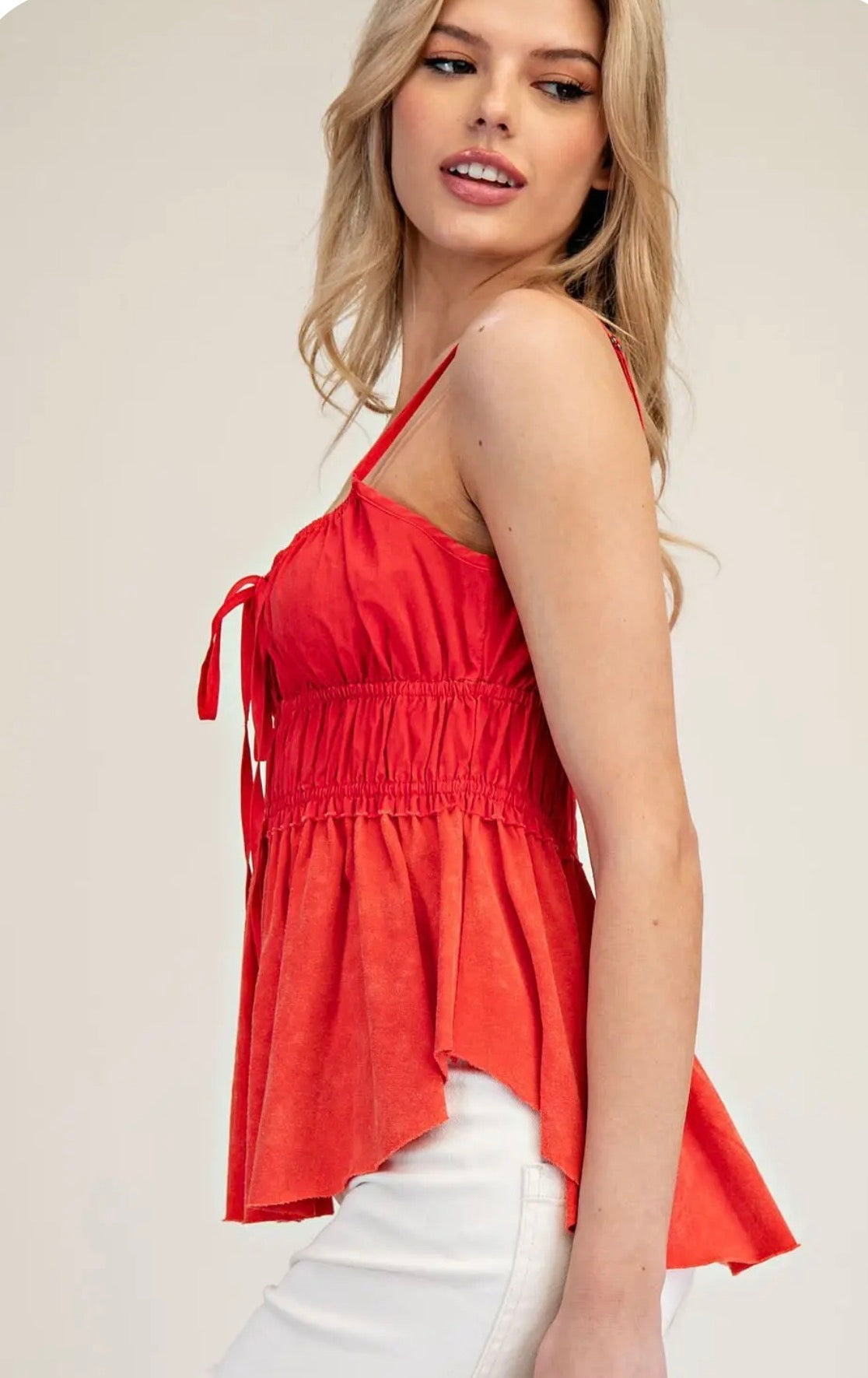 Mineral Washed Peplum Top