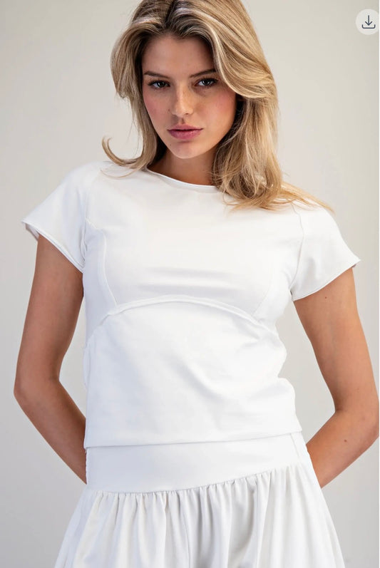 Solid Washed Tee Shirt White