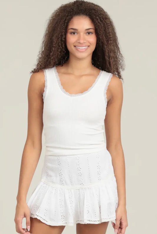 Eyelet Embroidered Skort