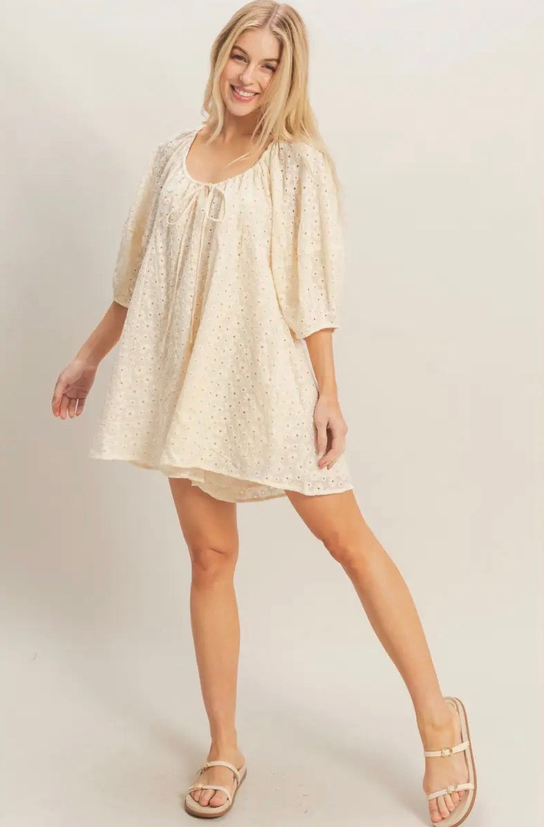 Eyelet Babydoll Romper