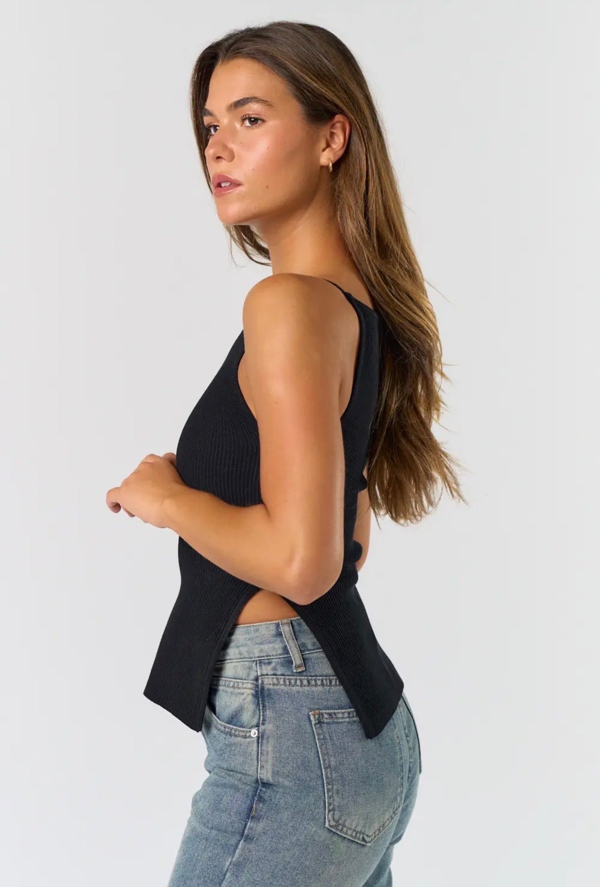 Hadley Ribbed Split Hem Tank Top