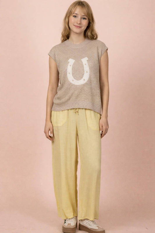 Lemon Wide Leg Linen Pants