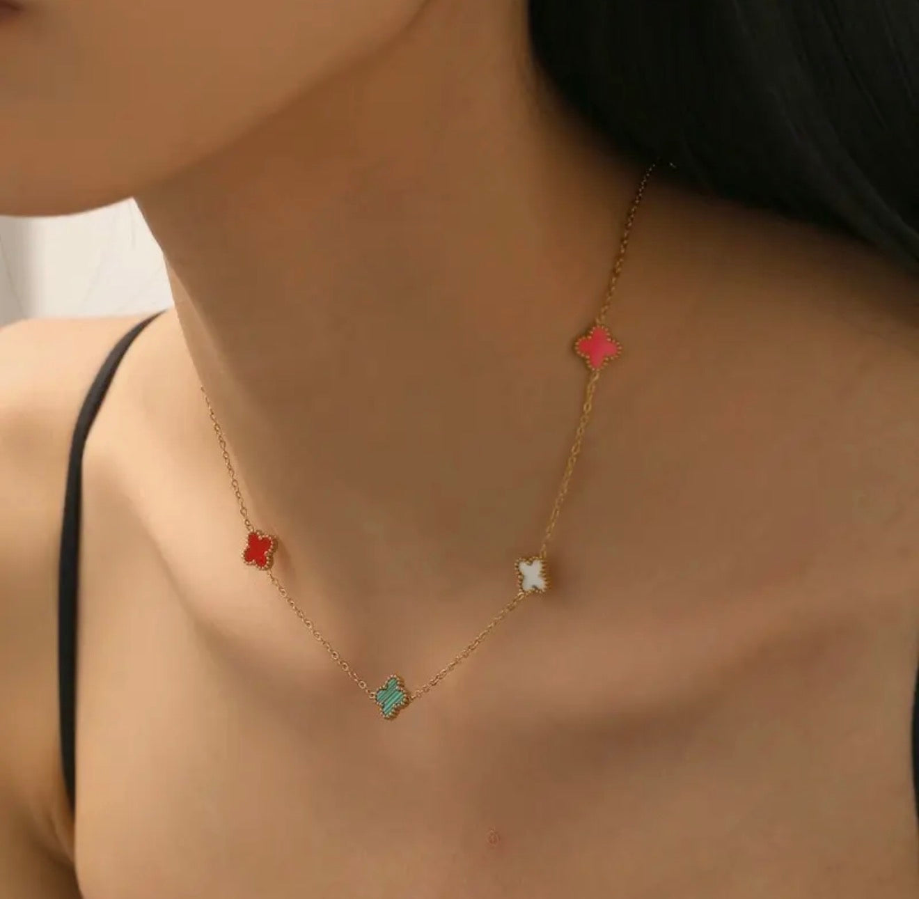 Colorful Clover Necklace