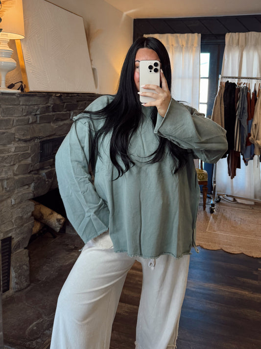 Oversized Raw Edge Pullover