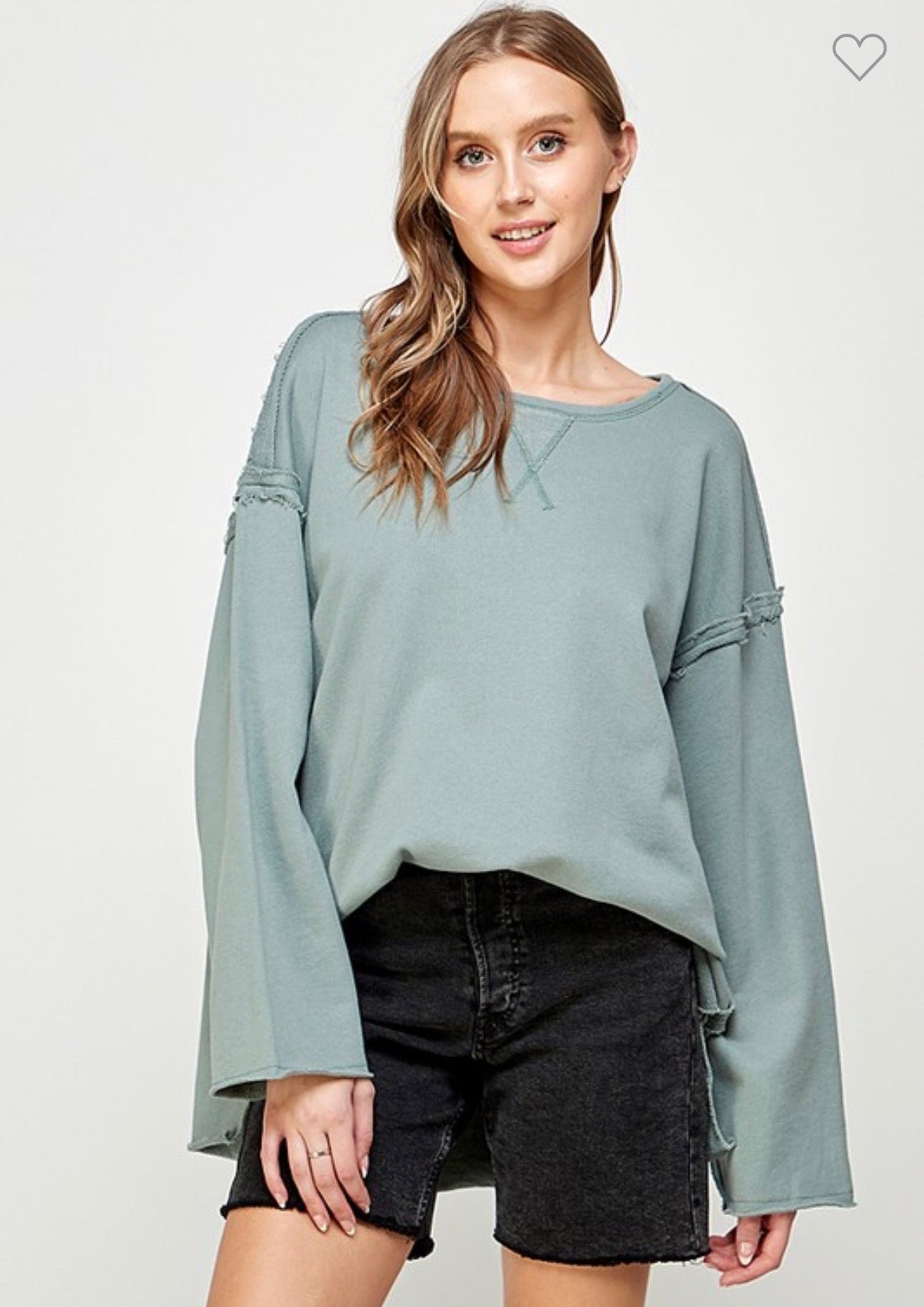 Oversized Raw Edge Pullover