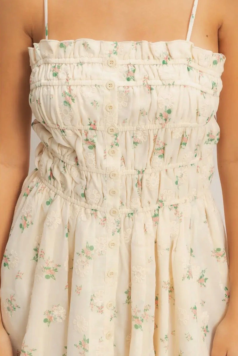 Floral Button Front Mini Dress