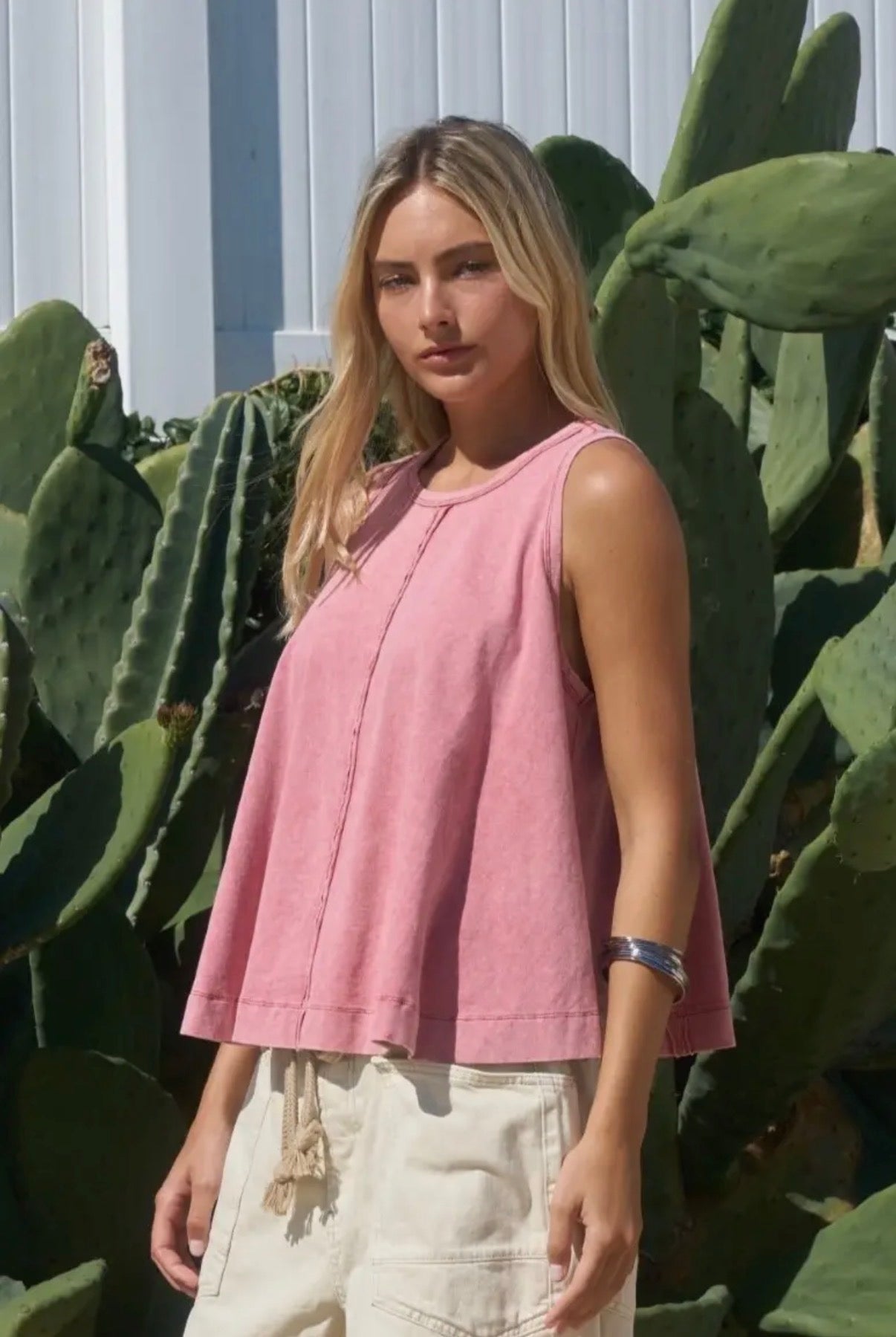 Washed Seamless Knit Top