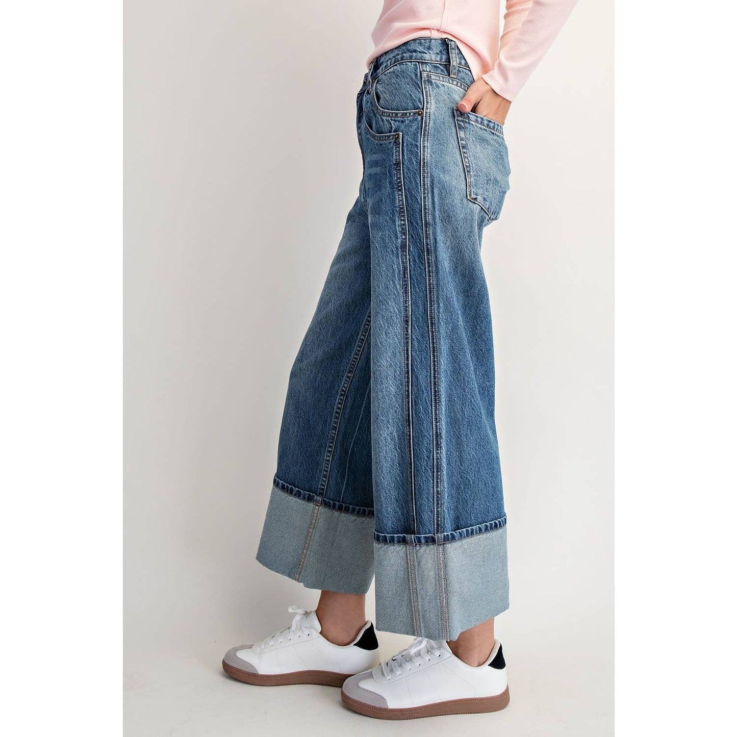 FINAL COUNTDOWN CUFFED LOW-RISE JEANS