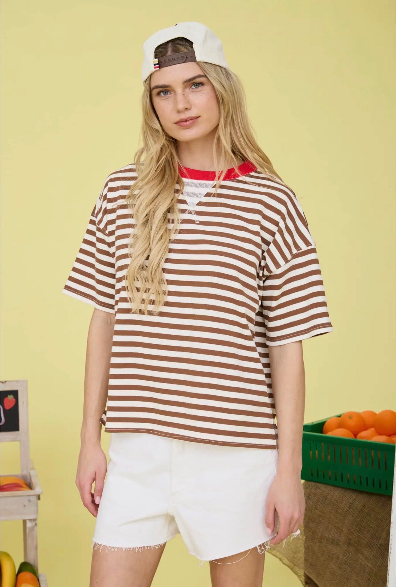 Stripe Color Block Tee Shirt
