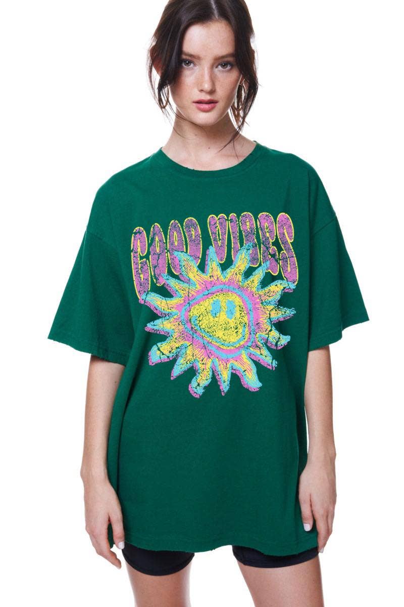 Good Vibes Sunshine Oversized Graphic Top