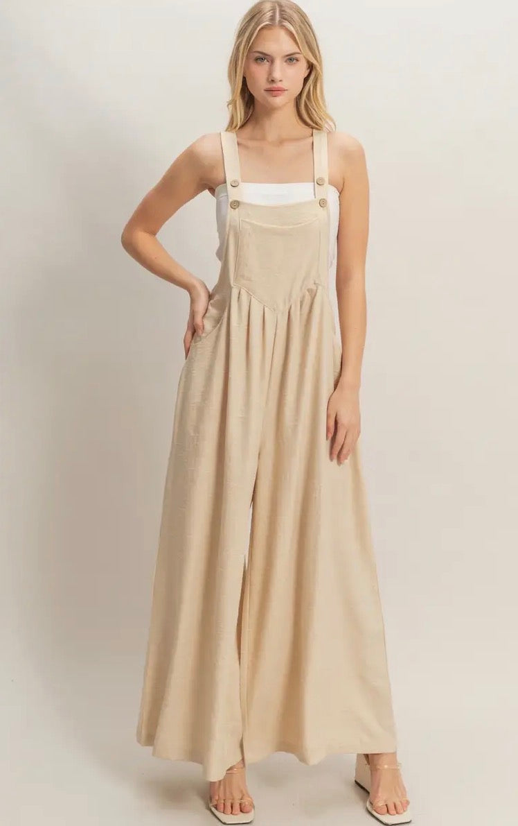 Wide Leg Overall Jumpsuit