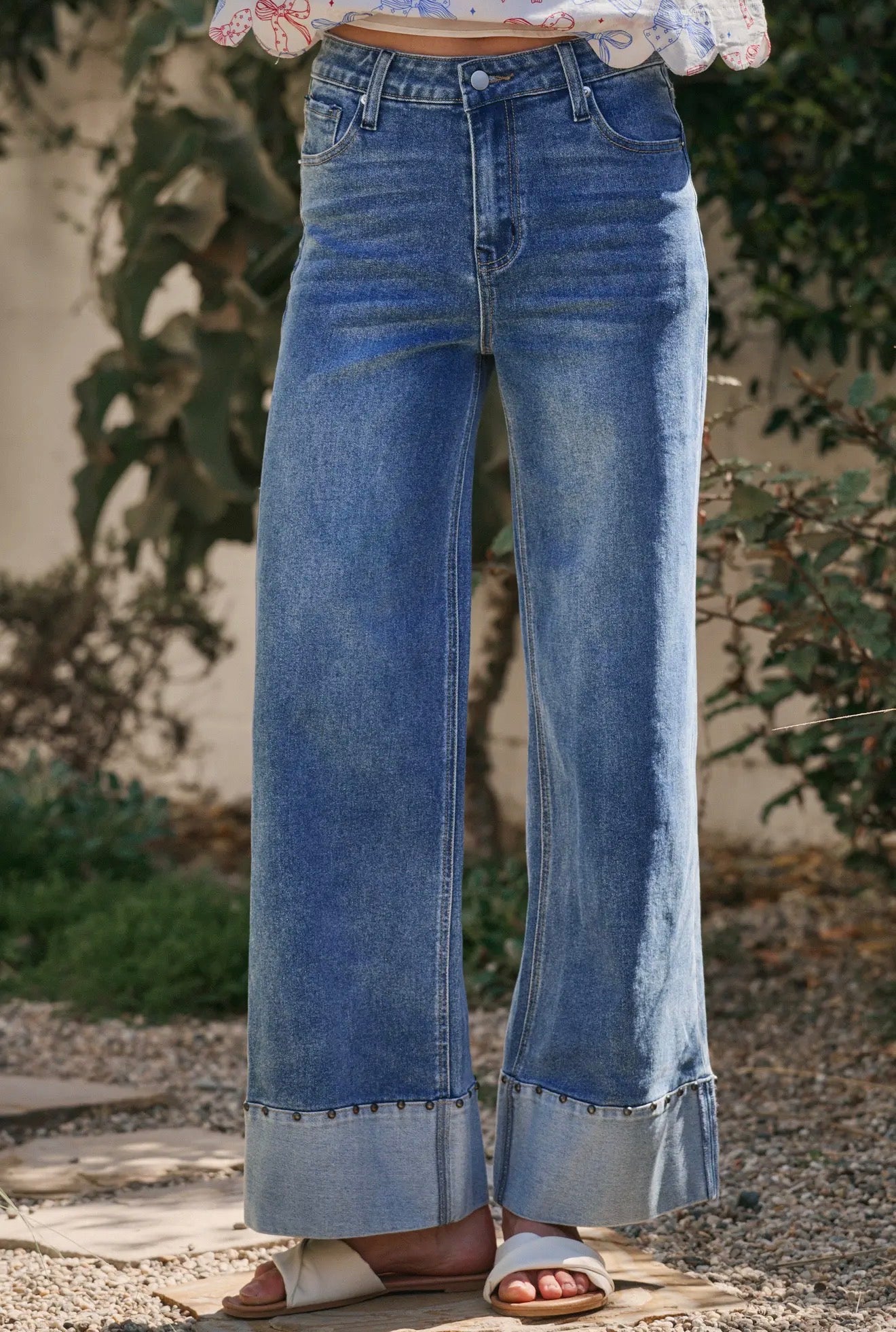Studded Cuff Jeans