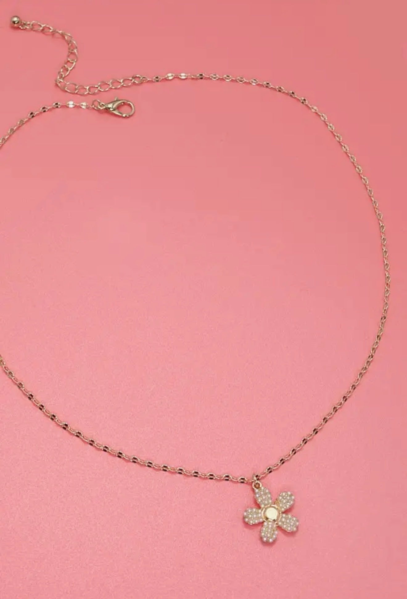 Pearl Flower Charm Necklace