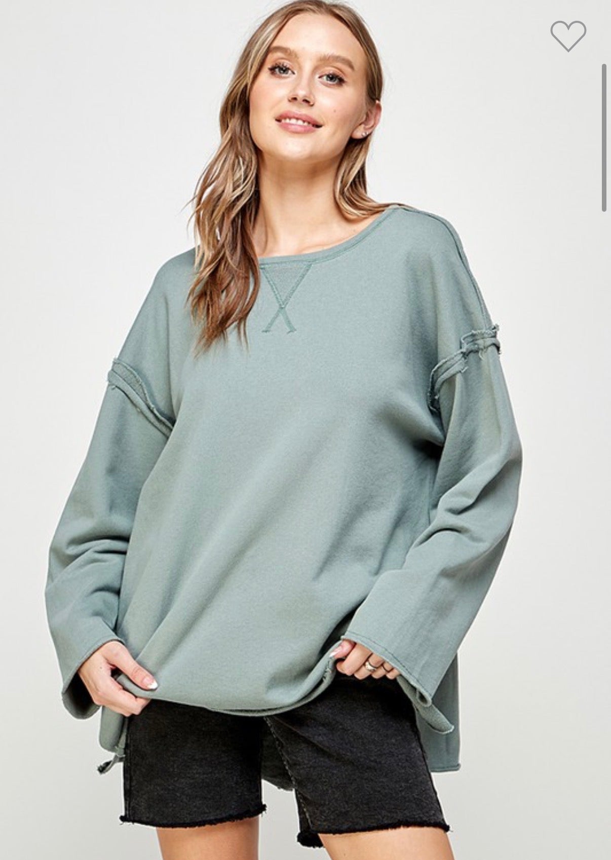 Oversized Raw Edge Pullover