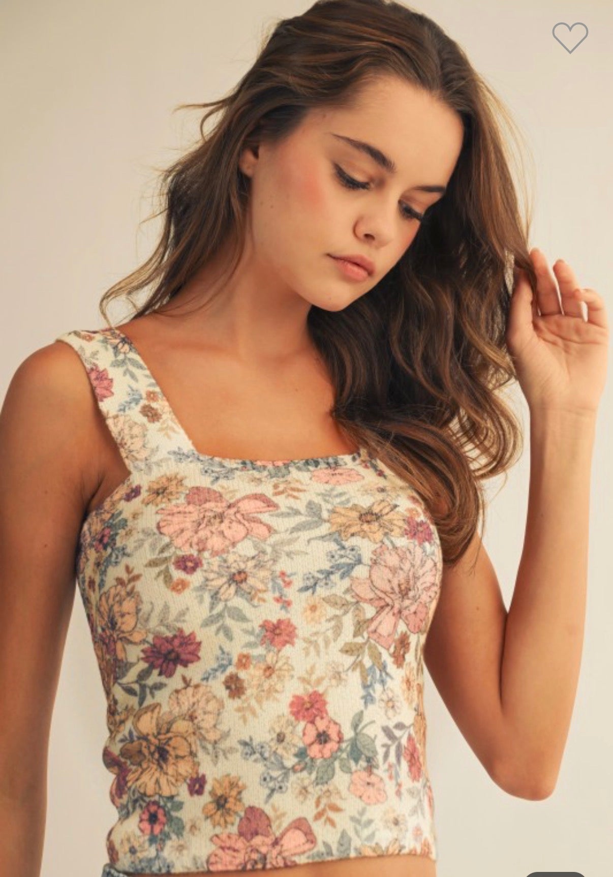 Floral Square Neck Top