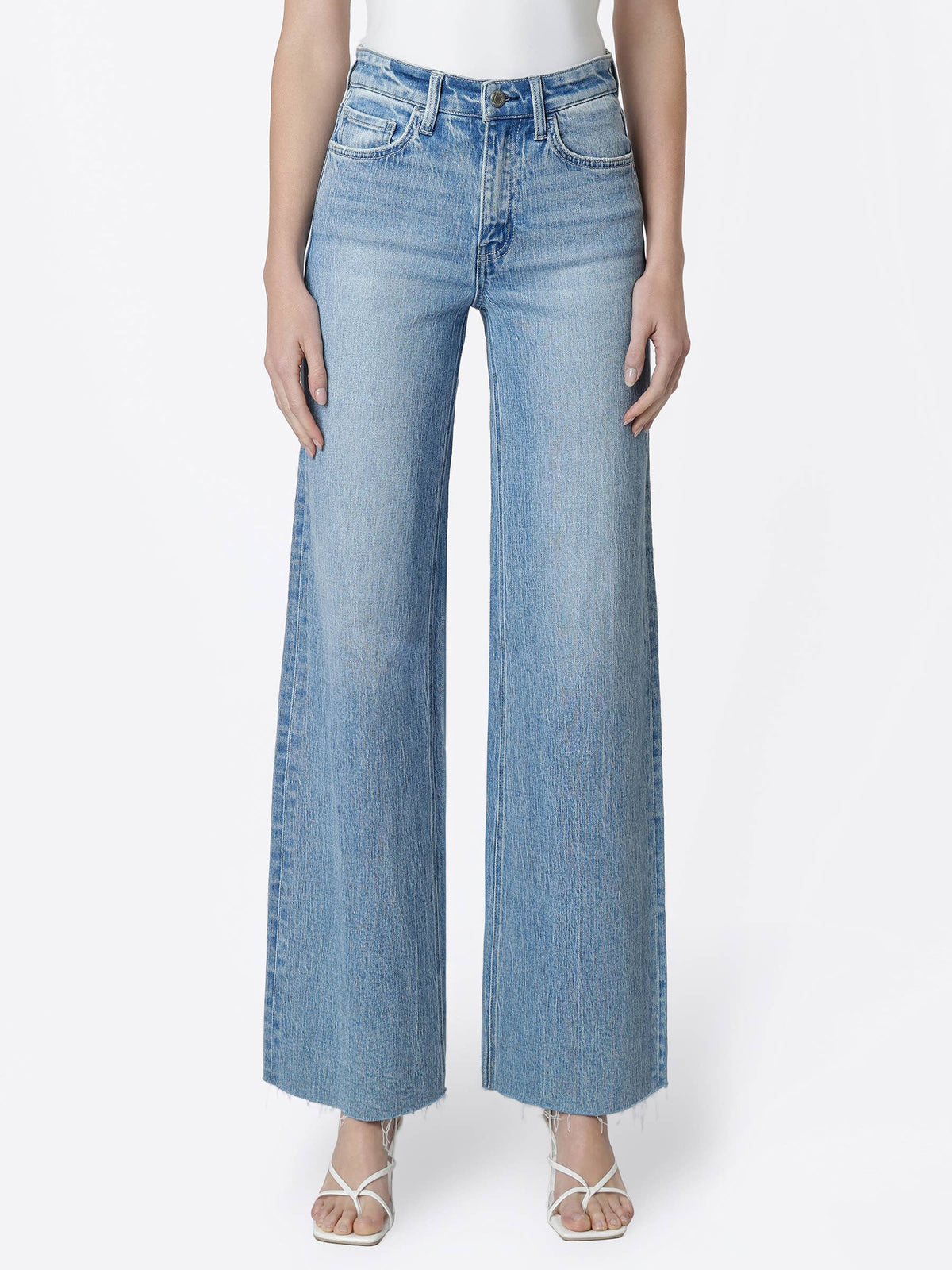 HADLEY CLEAN CUT RAW HEM WIDE JEANS