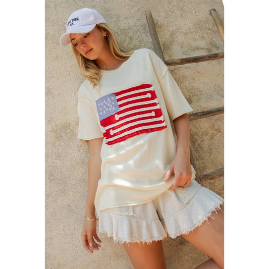 AMERICAN FLAG MINERAL WASH TOP