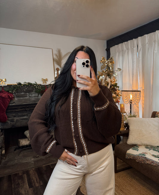 Doll Collar Knitted Cardigan