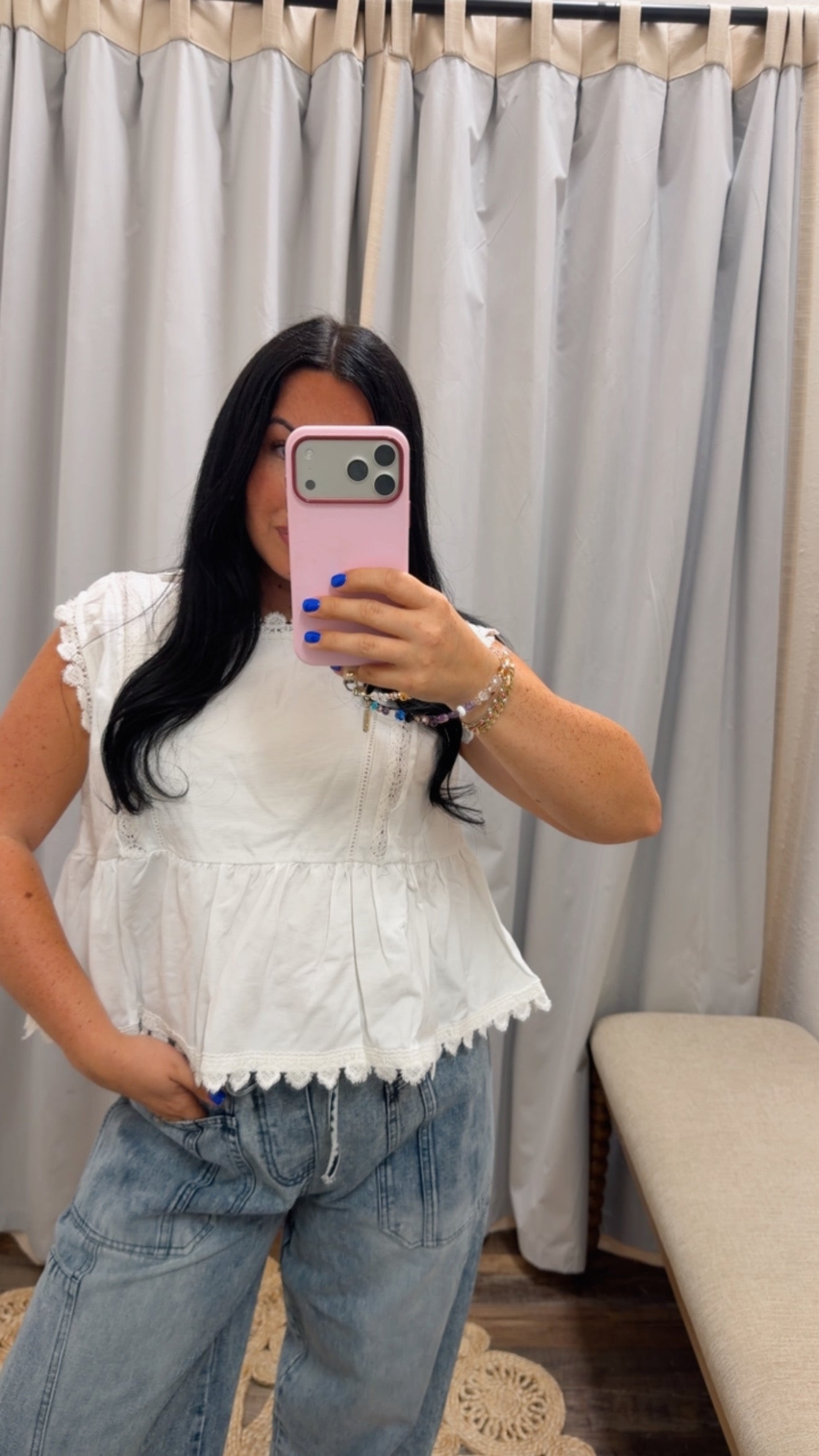 Cecily Crochet Trim Top