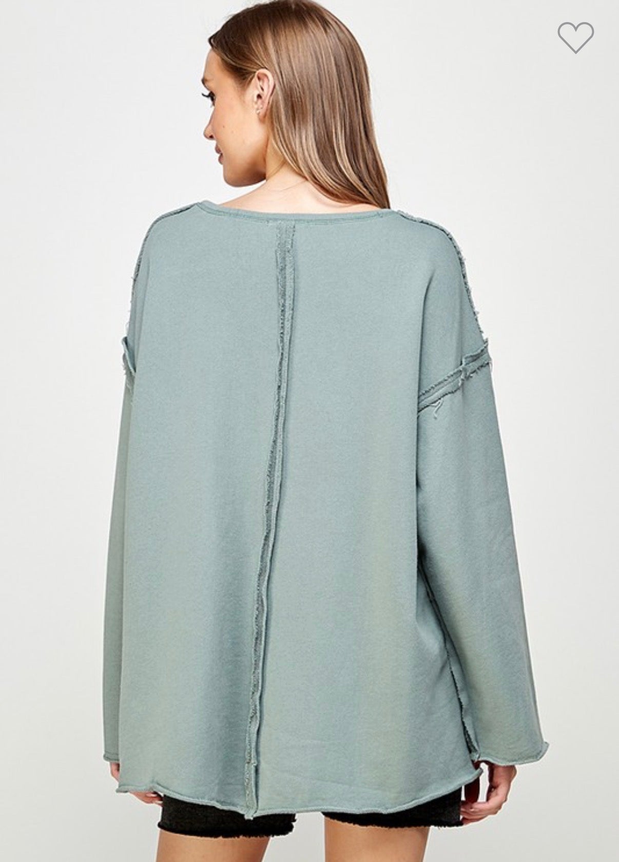 Oversized Raw Edge Pullover