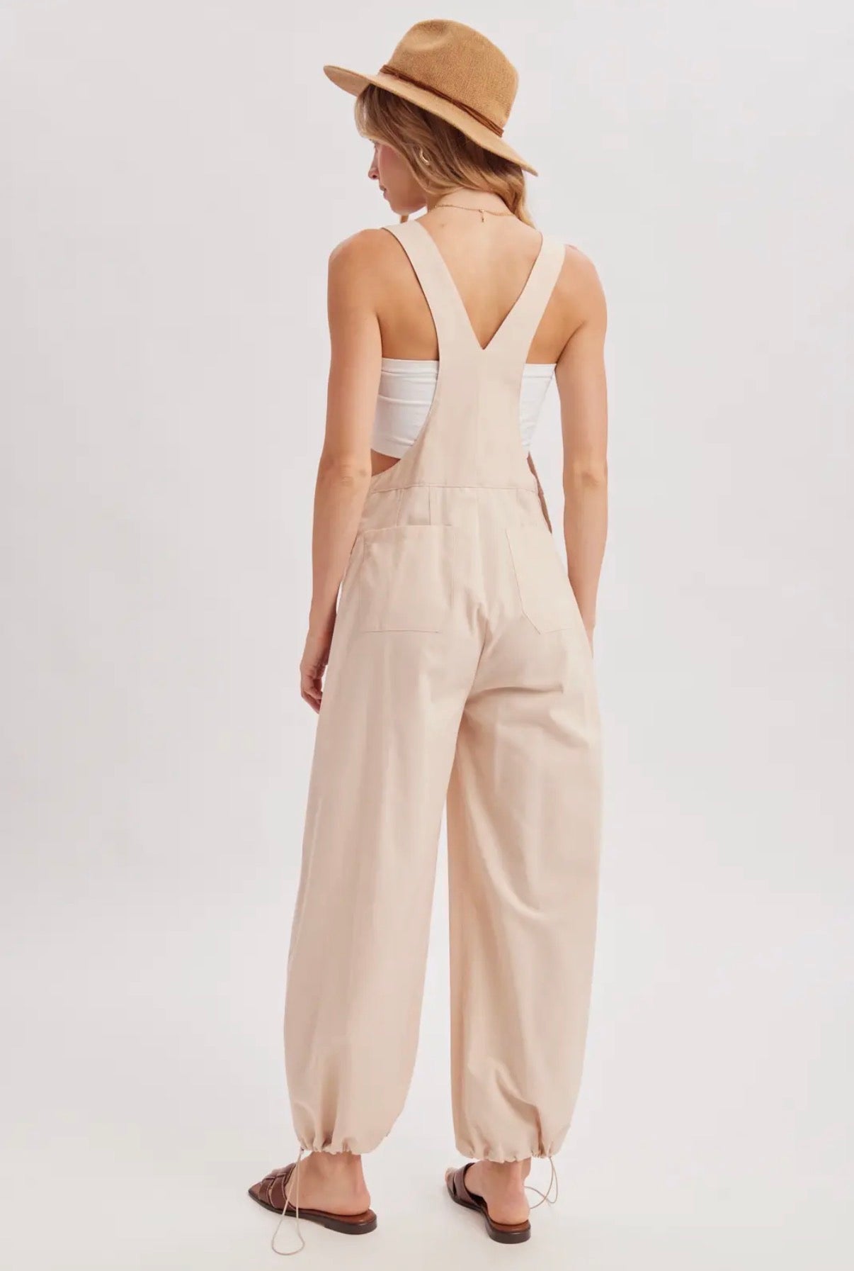 Cream Cargo Overalls