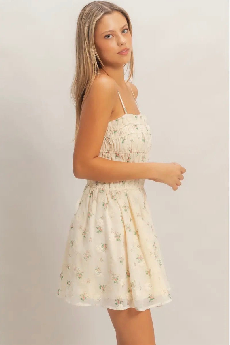 Floral Button Front Mini Dress