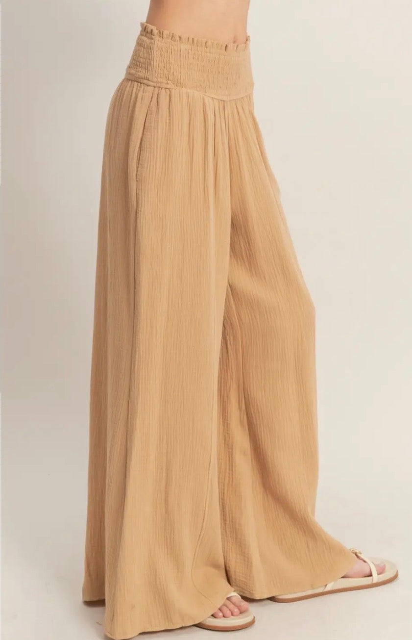 Smocked Waist Flowy Pants