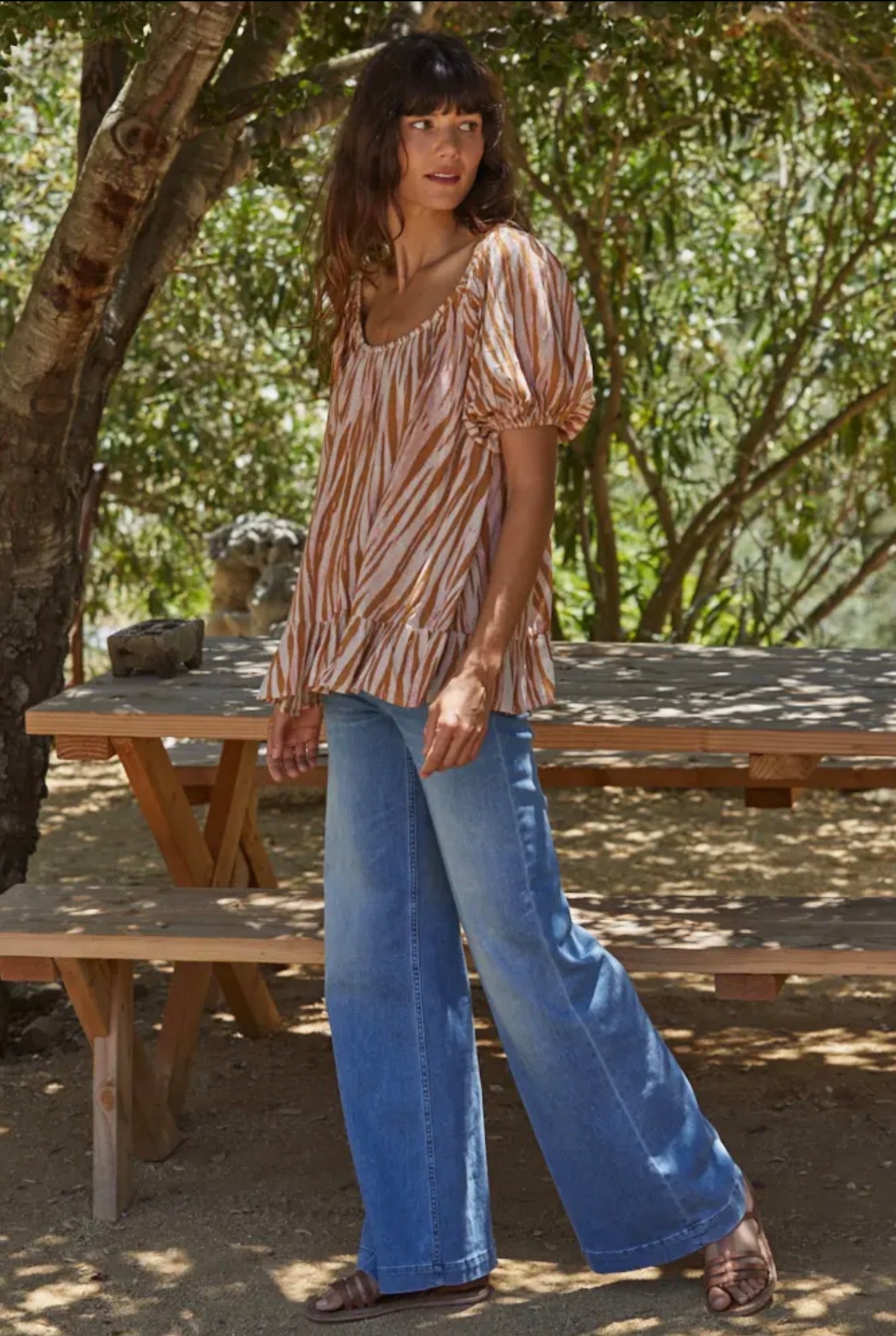 Animal Print Cap Sleeve Top