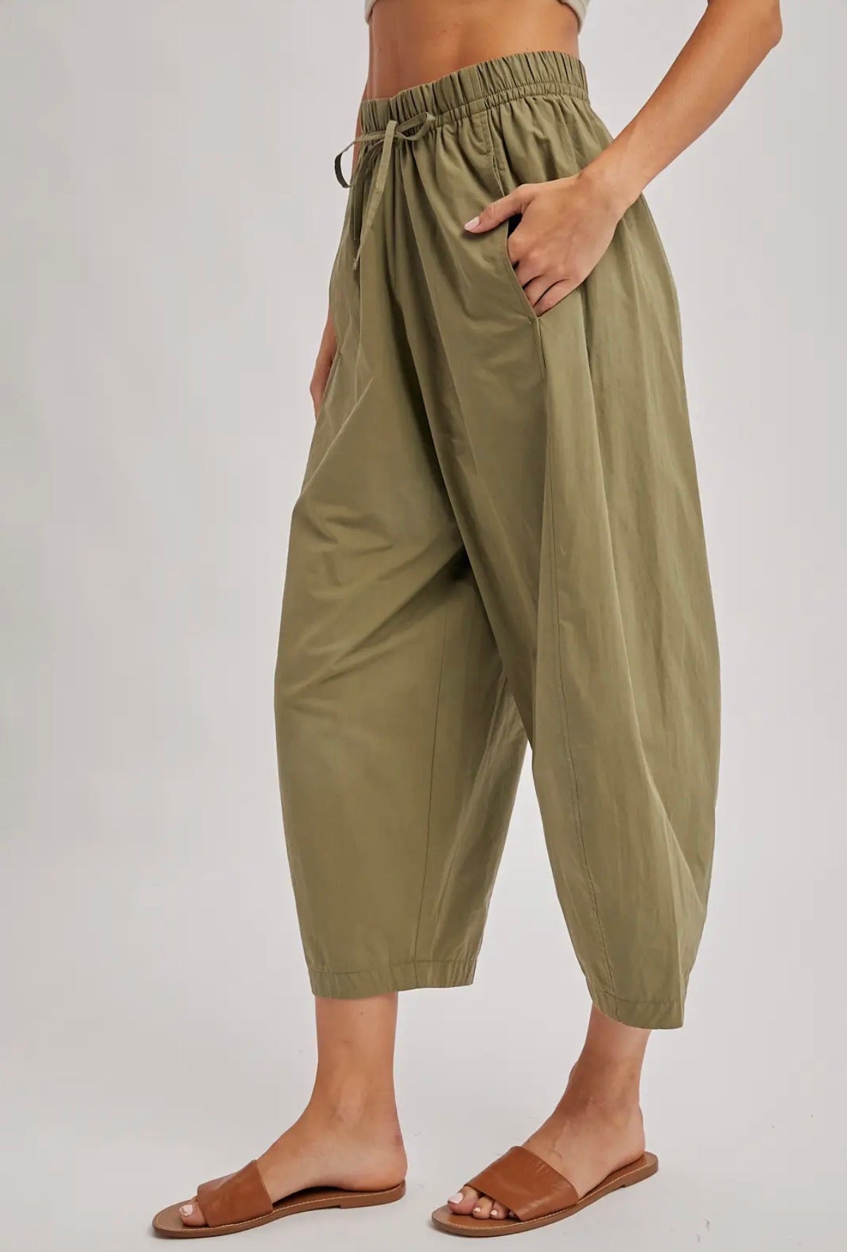 Paper bag Cropped Pants