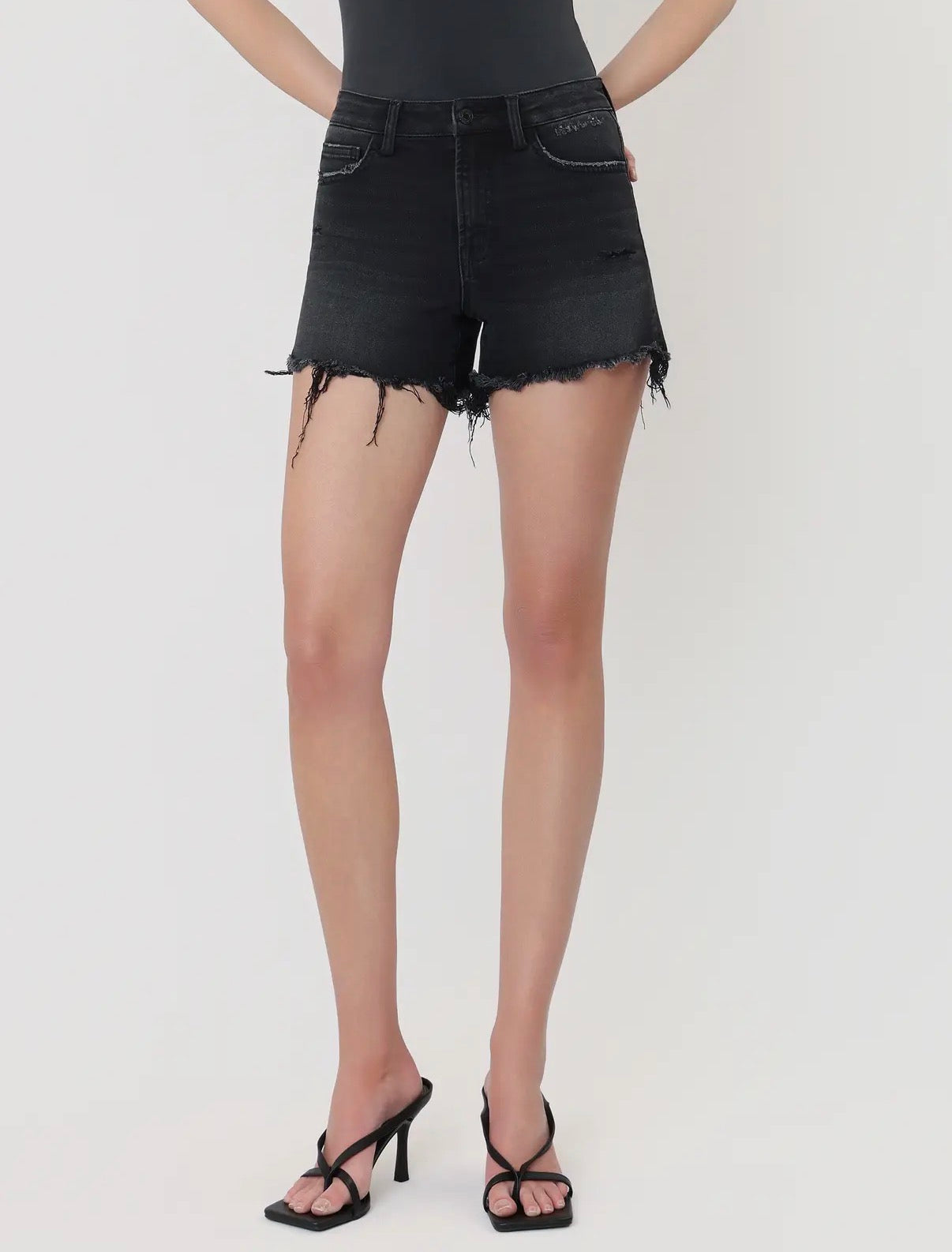 Distressed Hem Denim Short
