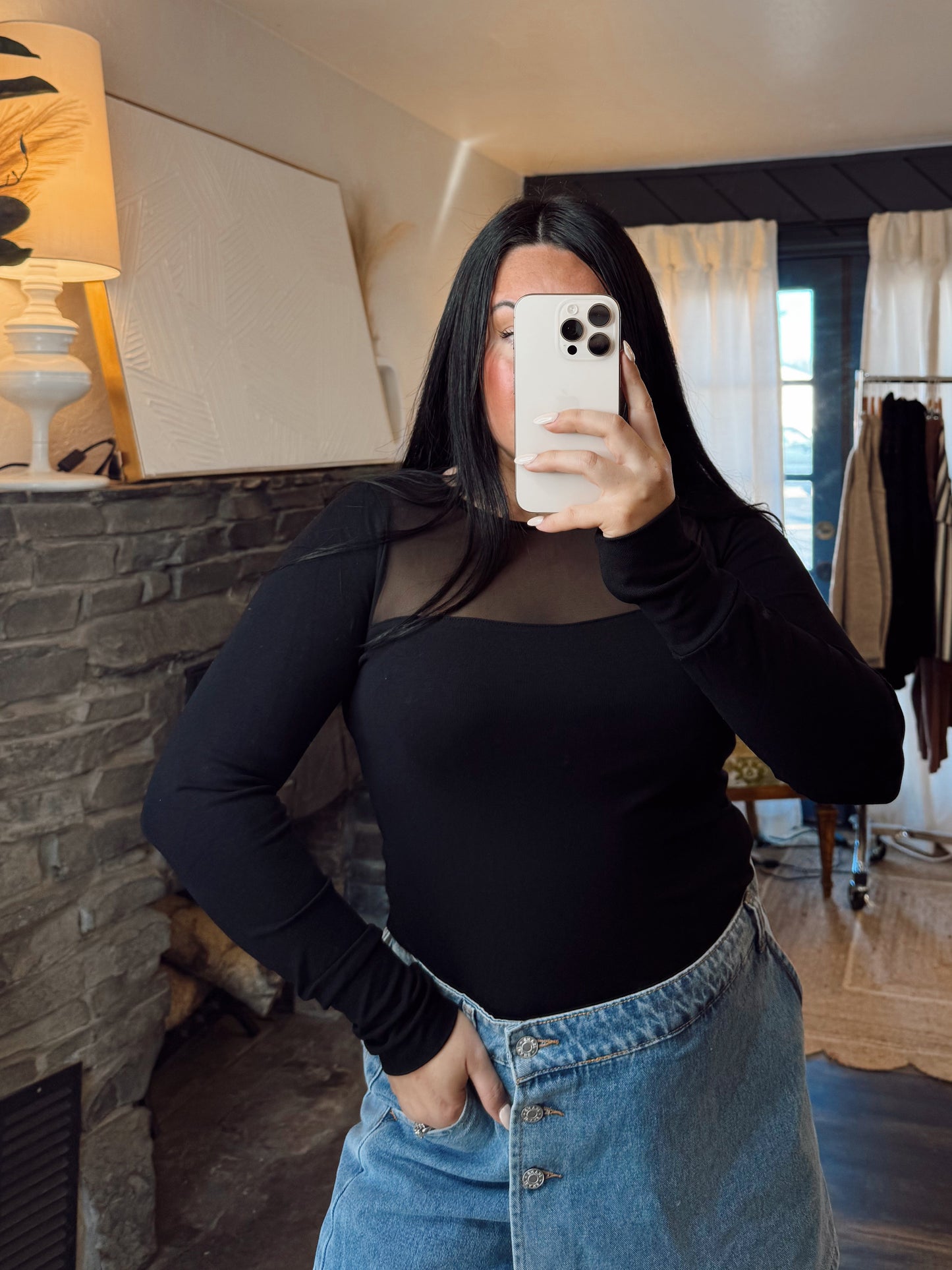 Black Mesh Panel Top