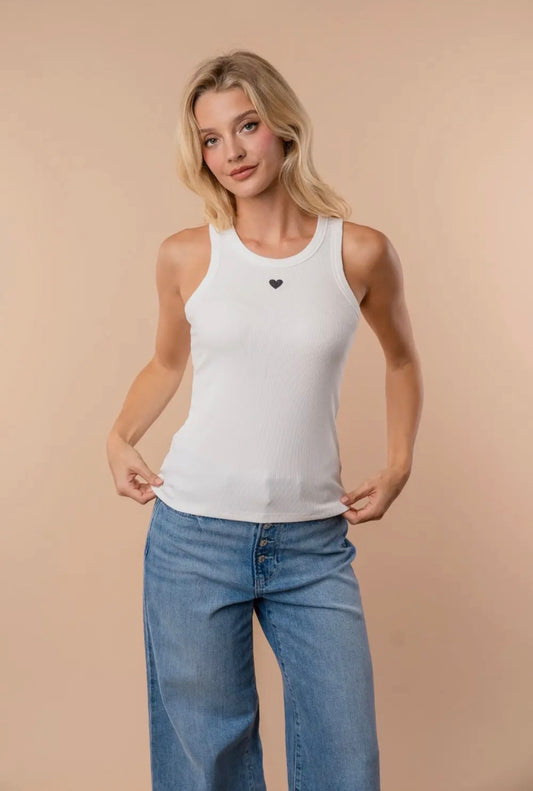 Black Heart Tank Top
