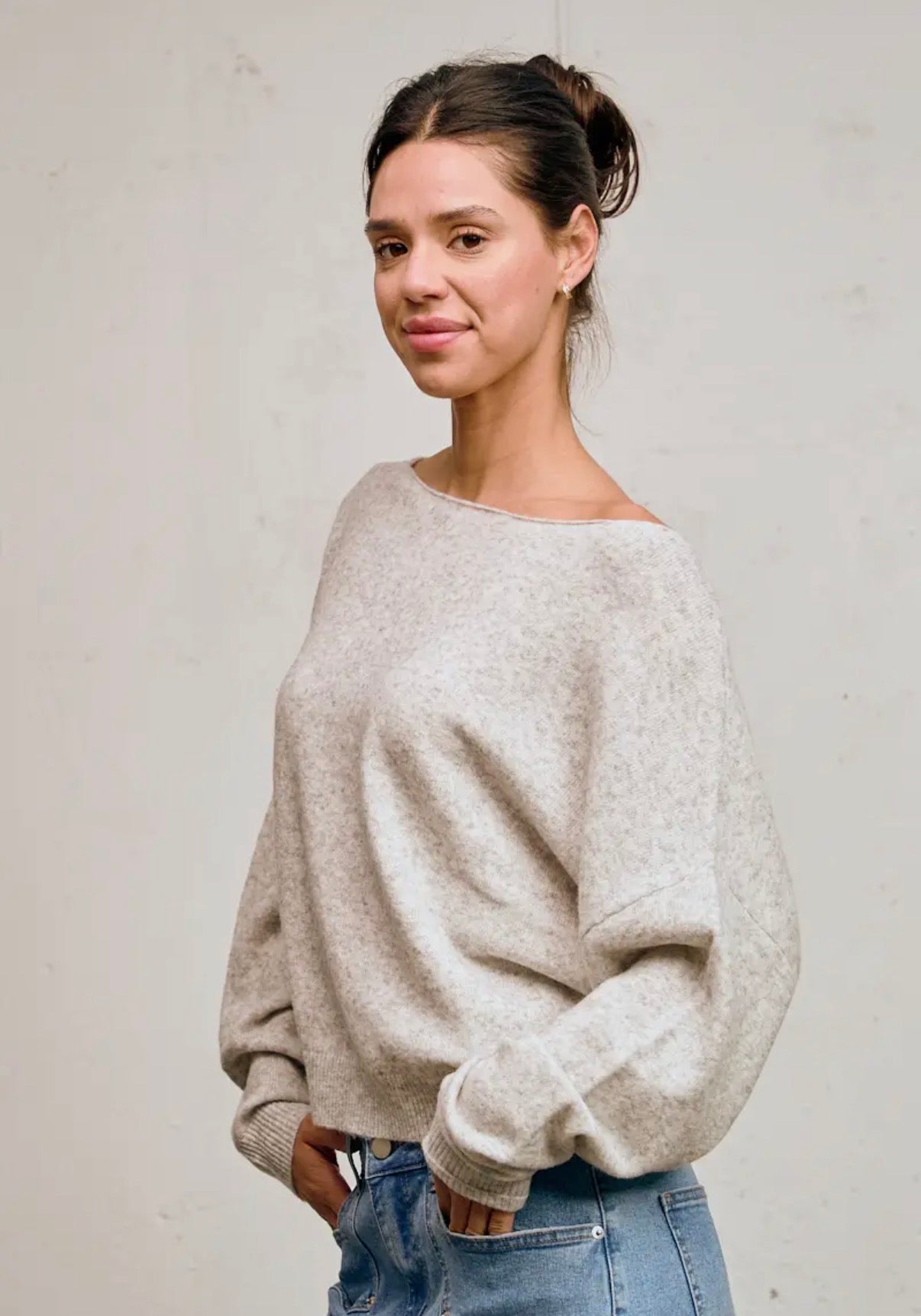 Off-Shoulder Lightweight Sweater