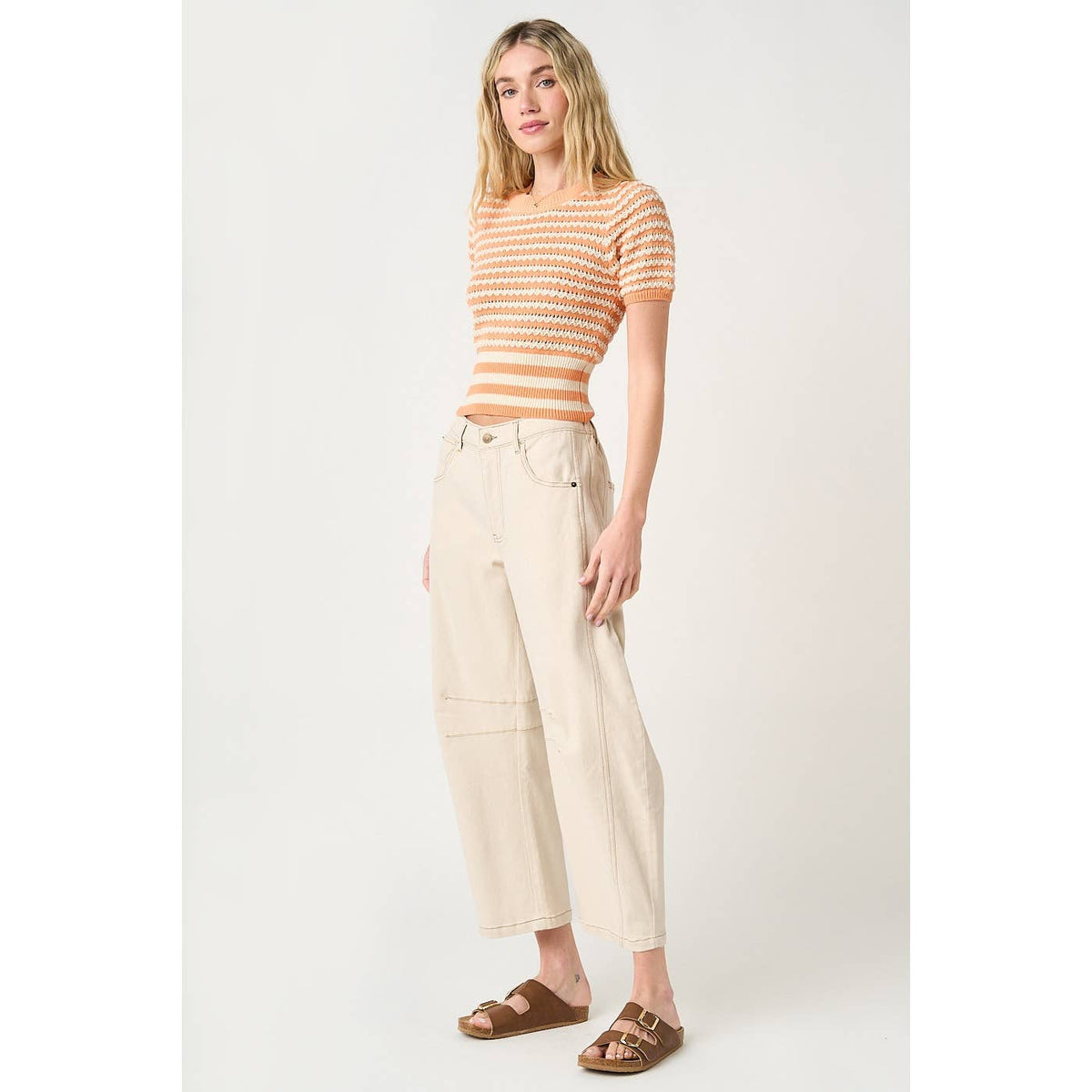 Cream Dream Barrel Jeans