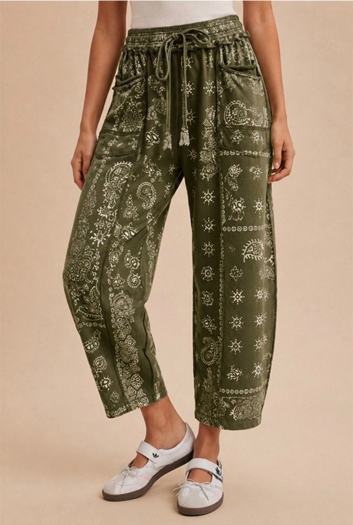 Green Bandana Stitch Pants